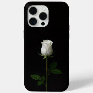 Schwarzes Luxus-iPhone 15 Pro Max, reine weiße Ros Case-Mate iPhone Hülle