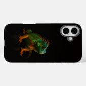 Schwarzes Luxus-iPhone 16 Plus in Grünem Leguan Case-Mate iPhone Hülle (Rückseite (Horizontal))