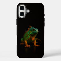 Schwarzes Luxus-iPhone 16 Plus in Grünem Leguan