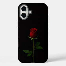 Schwarzes Luxus-iPhone 16 Plus, Samtrote Rose iPhone 16 Plus Hülle