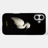 Schwarzes Luxus-iPhone 16 Plus Snowy Egret Case-Mate iPhone Hülle (Rückseite (Horizontal))