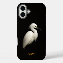 Schwarzes Luxus-iPhone 16 Plus Snowy Egret iPhone 16 Plus Hülle