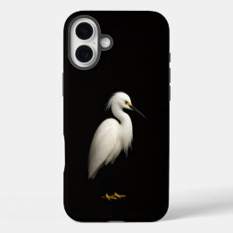 Schwarzes Luxus-iPhone 16 Plus Snowy Egret iPhone 16 Plus Hülle