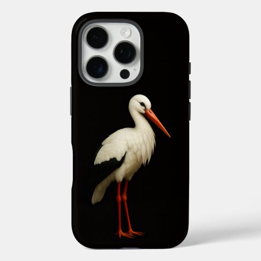 Schwarzes Luxus-iPhone 16 Pro, Eleganter Storch Case-Mate iPhone Hülle (Rückseite)