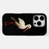 Schwarzes Luxus-iPhone 16 Pro, Eleganter Storch Case-Mate iPhone Hülle (Rückseite (Horizontal))