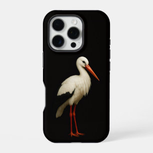 Schwarzes Luxus-iPhone 16 Pro, Eleganter Storch iPhone 16 Pro Hülle