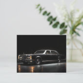 Schwarzes Luxusauto Postkarte (Stehend Vorderseite)