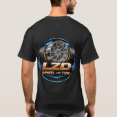 Schwarzes LZD-Rad und Reifen basic tee (Rückseite)