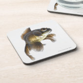 Schwarzes machen Goldfisch (Carassius auratus) 2 Getränkeuntersetzer (Linke Seite)