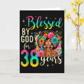 Schwarzes Mädchen, 38 Jahre lang von Gott gesegnet Karte (Gelbe Blume)