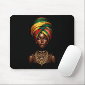 Schwarzes Mädchen Afro Frau Kopfbedeckung Kopftuch Mousepad (Mit Mouse)
