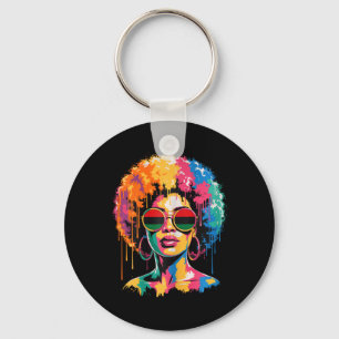 Schwarzes Mädchen Afro Frauen Königin Melanin Gesc Schlüsselanhänger