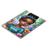 Schwarzes Mädchen Afroamerikaner mit Braids Notizblock (Linke Seite)