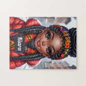 Schwarzes Mädchen Afroamerikaner mit Braids Puzzle (Horizontal)