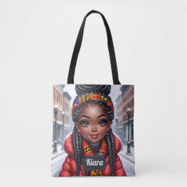 Schwarzes Mädchen Afroamerikaner mit Braids Tasche