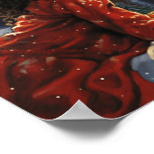 Schwarzes Mädchen beim nächtlichen Himmel für Sant Poster (Ecke)