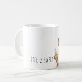 Schwarzes Mädchen Bunny Rabbit Leben ist süß Kaffeetasse (Vorderseite Links)
