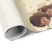 Schwarzes Mädchen Engel Weihnachtschor Geschenkpap Geschenkpapier (Rolleneckpunkt)