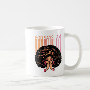 Schwarzes Mädchen Gott sagt ich bin schwarz Melani Kaffeetasse