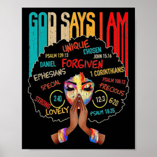 Schwarzes Mädchen Gott sagt ich bin schwarz Melani Poster
