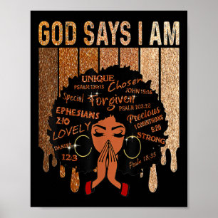 Schwarzes Mädchen Gott sagt ich bin schwarz Melani Poster