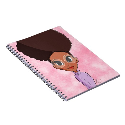 Schwarzes Mädchen in Brillenheft Notizblock (Rechte Seite)