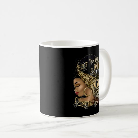 Schwarzes Mädchen inmitten des Sturms Afro Frau Ch Kaffeetasse (VorderseiteRechts)