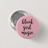 Schwarzes Mädchen-Magie-Button Button (Vorne & Hinten)