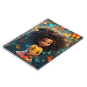 Schwarzes Mädchen Magie melanin braune Blume Notizblock (Linke Seite)