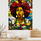 Schwarzes Mädchen Magie Melanin Schweine Königin F Poster (Küche)