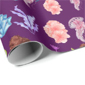 Schwarzes Mädchen-Meerjungfrau-Muster Geschenkpapier (Rolleneckpunkt)