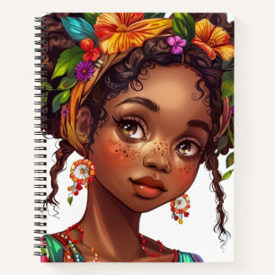 Schwarzes Mädchen Melanin Schwester afrikanisch Af Notizblock