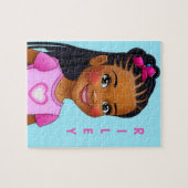Schwarzes Mädchen mit Braids Personalisiertes Puzz Puzzle (Horizontal)