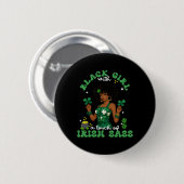 Schwarzes Mädchen mit irischem S St. Patrick's Day Button (Vorne & Hinten)