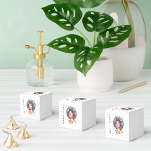 Schwarzes Mädchen Pastell Minimalistische Butterfl Geschenkschachtel