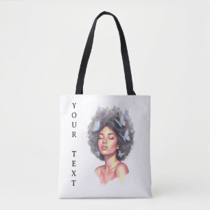 Schwarzes Mädchen Pastell Minimalistische Schmette Tasche