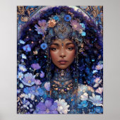 Schwarzes Mädchen Schwarze Königin Fantasy Kunst G Poster (Vorne)