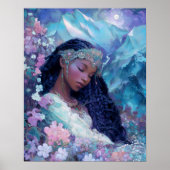Schwarzes Mädchen schwarze Königin Fantasy-Kunst G Poster (Vorne)