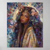 Schwarzes Mädchen Schwarze Königin Fantasy Kunst G Poster (Vorne)