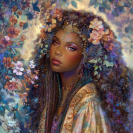 Schwarzes Mädchen Schwarze Königin Fantasy Kunst G Poster