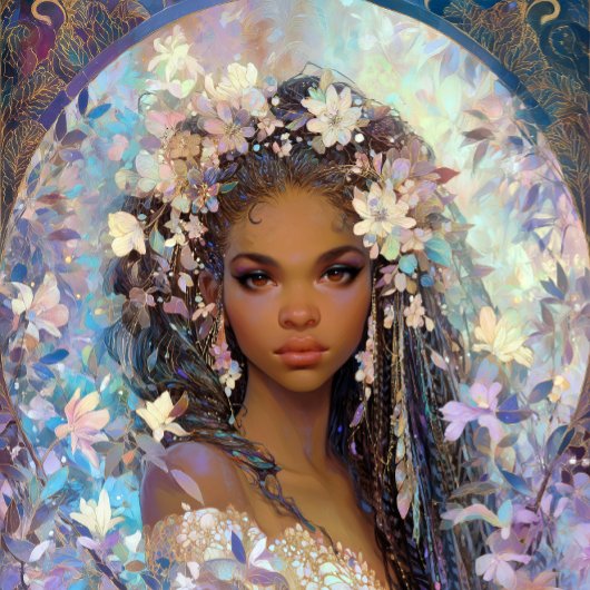 Schwarzes Mädchen Schwarze Königin Fantasy Kunst G Poster