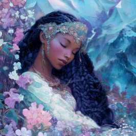 Schwarzes Mädchen schwarze Königin Fantasy-Kunst G Poster