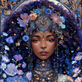 Schwarzes Mädchen Schwarze Königin Fantasy Kunst G Poster