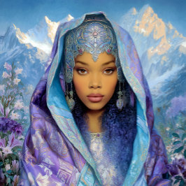 Schwarzes Mädchen schwarze Königin Fantasy-Kunst G Poster