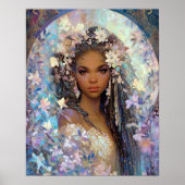 Schwarzes Mädchen Schwarze Königin Fantasy Kunst G Poster (Vorne)