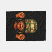 Schwarzes Mädchen und Cap Hut Camo Juneteenth Schw Fleecedecke (Vorderseite (Horizontal))