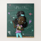 Schwarzes Mädchen und positive Worte Puzzle (Vertikal)