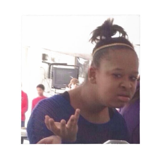 Schwarzes Mädchen, was Mem Notizblock (Vorderseite)