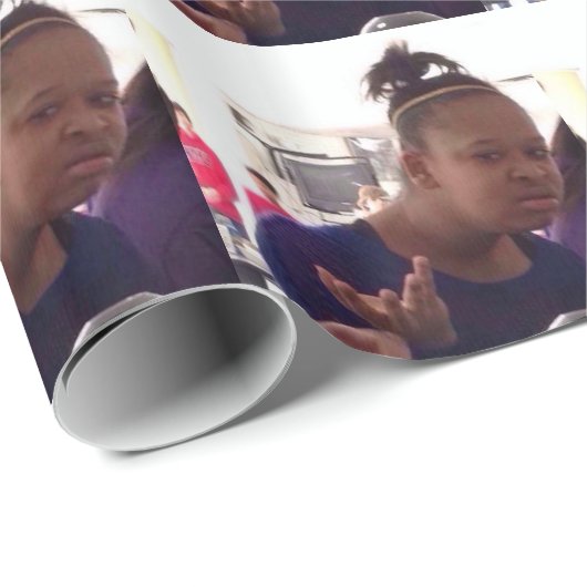 Schwarzes Mädchen welches meme Geschenkpapier (Rolleneckpunkt)