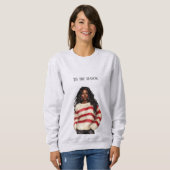 Schwarzes Mädchen Zuckerstangen Rot Streifen Pullo Sweatshirt (Vorne ganz)